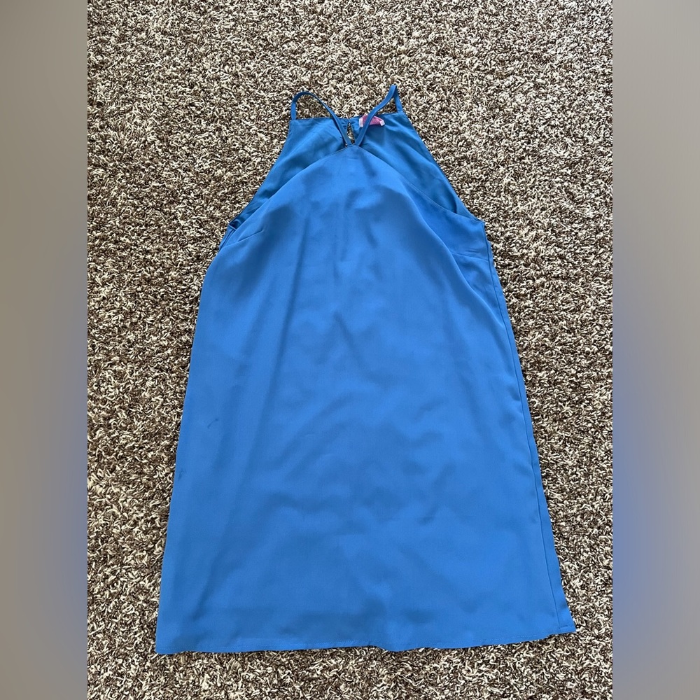 Pink Lily Blue Halter Dress